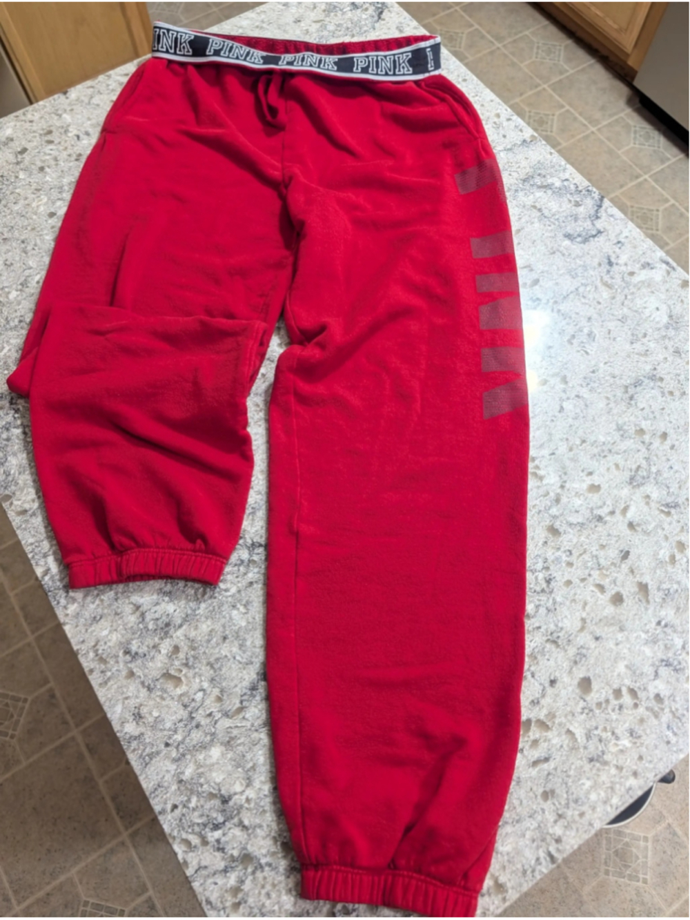 Women's Victoria's Secret PINK Jogger Sweatpants Red White Y2K style